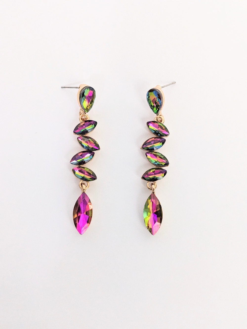 Multicolor Crystal Marquise Drop Earrings